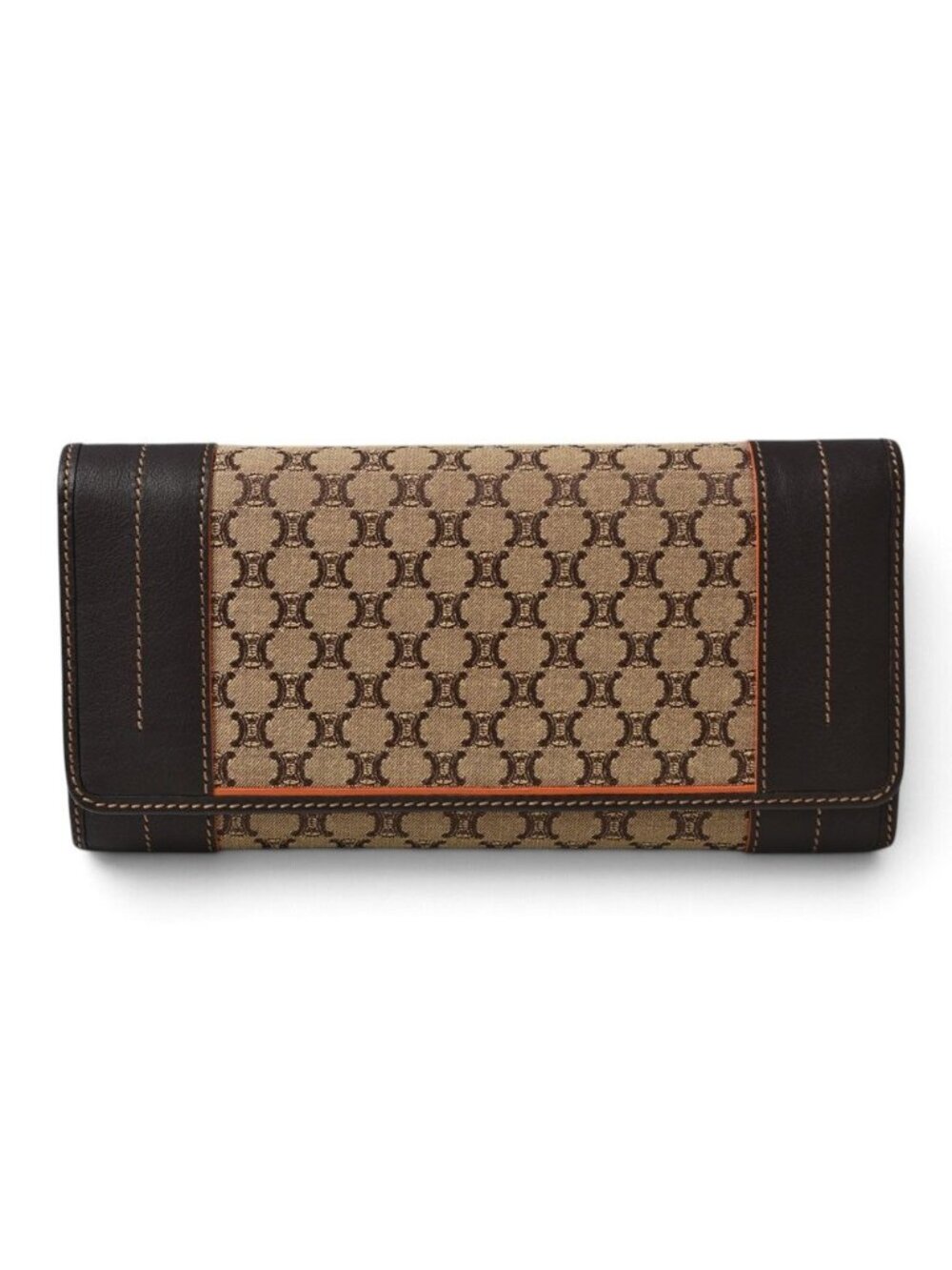 Celine Wallet Macadam Pattern Brown Beige